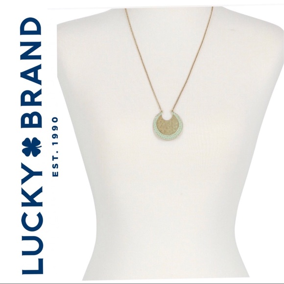 🎊HP🎊Lucky 🍀 Two-Tone Moon 32” Pendant Necklace - Picture 2 of 3
